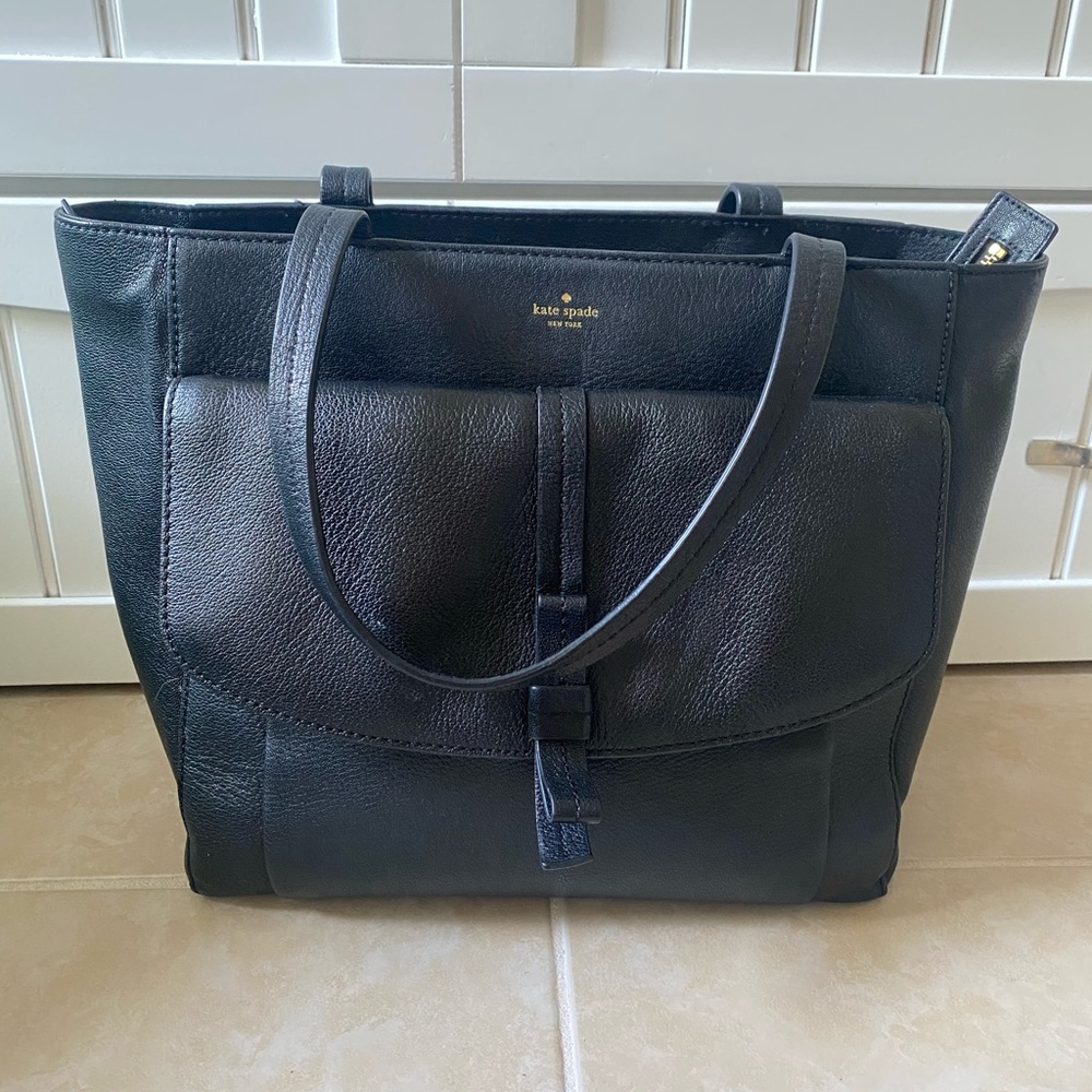Kate Spade black leather tote